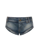 Cotton denim mini shorts w crystals Alessandra Rich Women