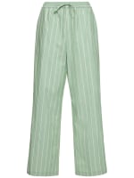 Cotton poplin wide leg pants