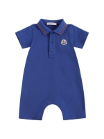 Cotton piqu polo romper Moncler Erkek ocuk Luisaviaroma