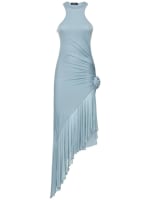 Viscose jersey draped midi dress - Blumarine - Women | Luisaviaroma