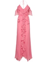 Cotton & silk georgette frill dress - Blumarine - Women | Luisaviaroma