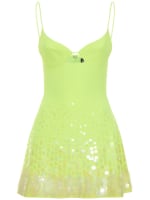 embroidered austin mini dress Green & Baby Blue Embroidered Lucy Mini Dress