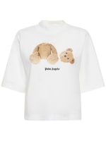 Bear Cropped T-shirt in white - Palm Angels® Official