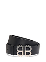 3.5cm crypto bb leather belt - Balenciaga - Men | Luisaviaroma