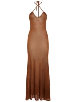 tom ford brown dress Tom Ford High Neck Maxi Dress