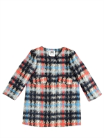 Plaid felt cotton \u0026 wool blend coat 