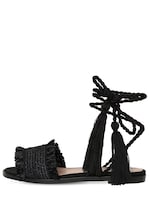 RED VALENTINO - 10MM WOVEN FLAT SANDALS - Schwarz