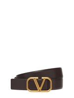 30mm leather belt w/ v-logo buckle - Valentino Garavani - Men