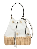 Prada - Borsa in tela e midollino - | Luisaviaroma