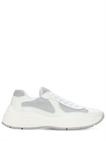 Prada - America's cup xl leather \u0026 mesh sneakers - | Luisaviaroma