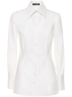 Dolce & Gabbana Donna Abbigliamento Camicie Camicie a maniche lunghe Camicie e Top Camicia corta in pizzo con fiocco female 46 