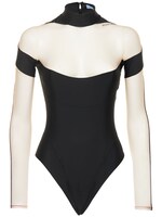 Luisaviaroma Women Clothing Tops Bodies Sheer Tulle & Jersey Bodysuit 