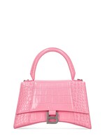 Balenciaga Pink Embossed Mini Hourglass Top Handle Bag
