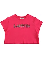 Rubberized logo cotton jersey t-shirt - Lanvin - Girls | Luisaviaroma