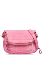 Tom Ford Mini Shoulder Bag In Croc-embossed Leather in Pink