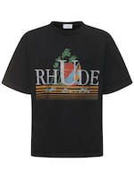Tropics printed cotton t-shirt - Rhude - Men | Luisaviaroma
