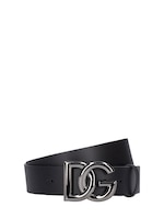 Cinturón de piel con logo 4cm - Dolce & Gabbana |