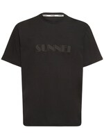 Logo print cotton jersey t-shirt - Sunnei - Men | Luisaviaroma