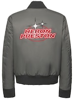 Heron Preston | Men Logo Print Wool & Leather Varsity Jacket Multicolor M