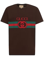Tres Inútil Física Camiseta de algodón con g entrelazada - Gucci - Hombre | Luisaviaroma