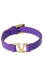 V logo leather belt bracelet - Valentino Garavani - Women