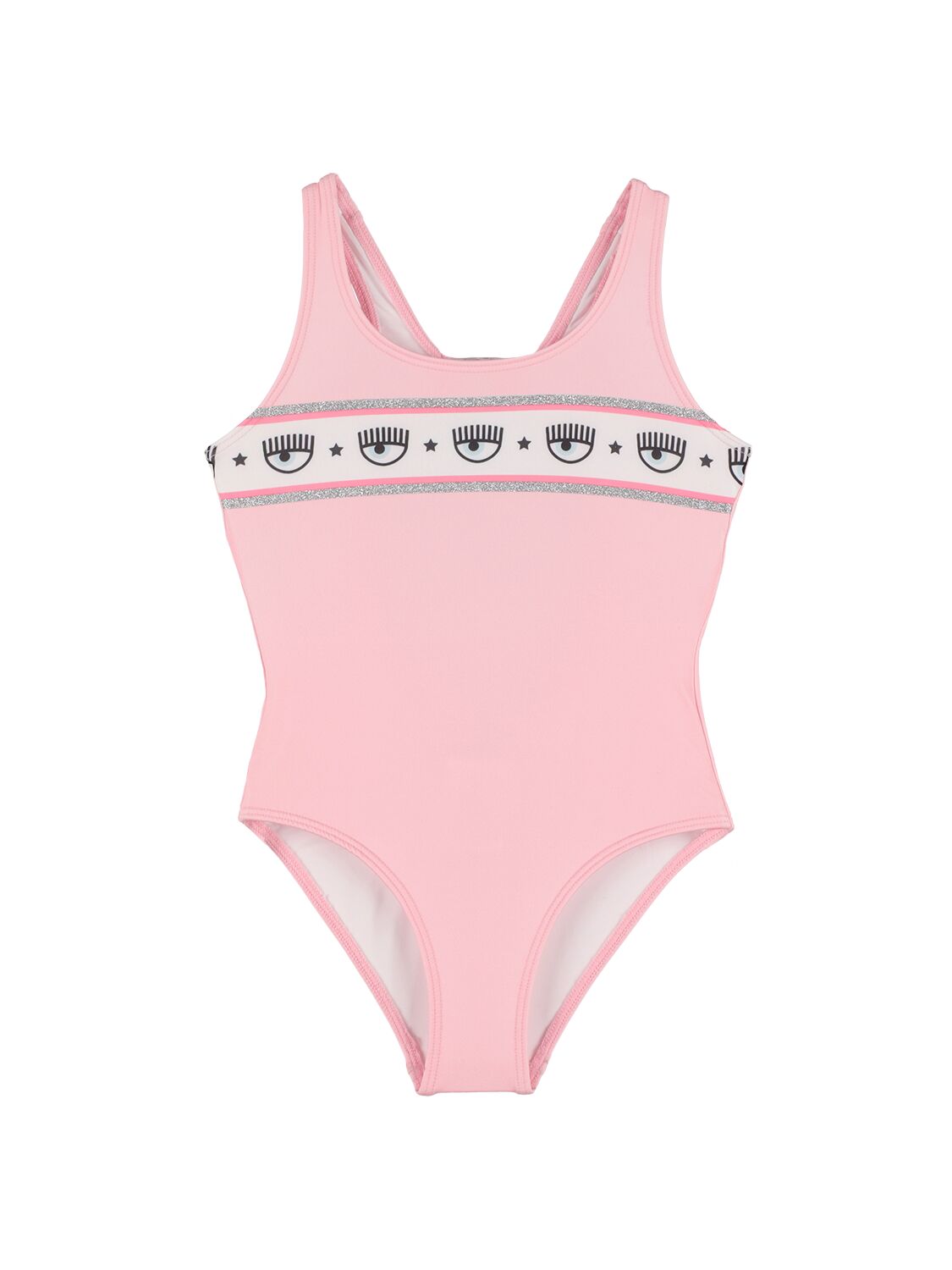 Chiara Ferragni Kids' Maxi Logo Mania One-piece Swimsuit In Pink