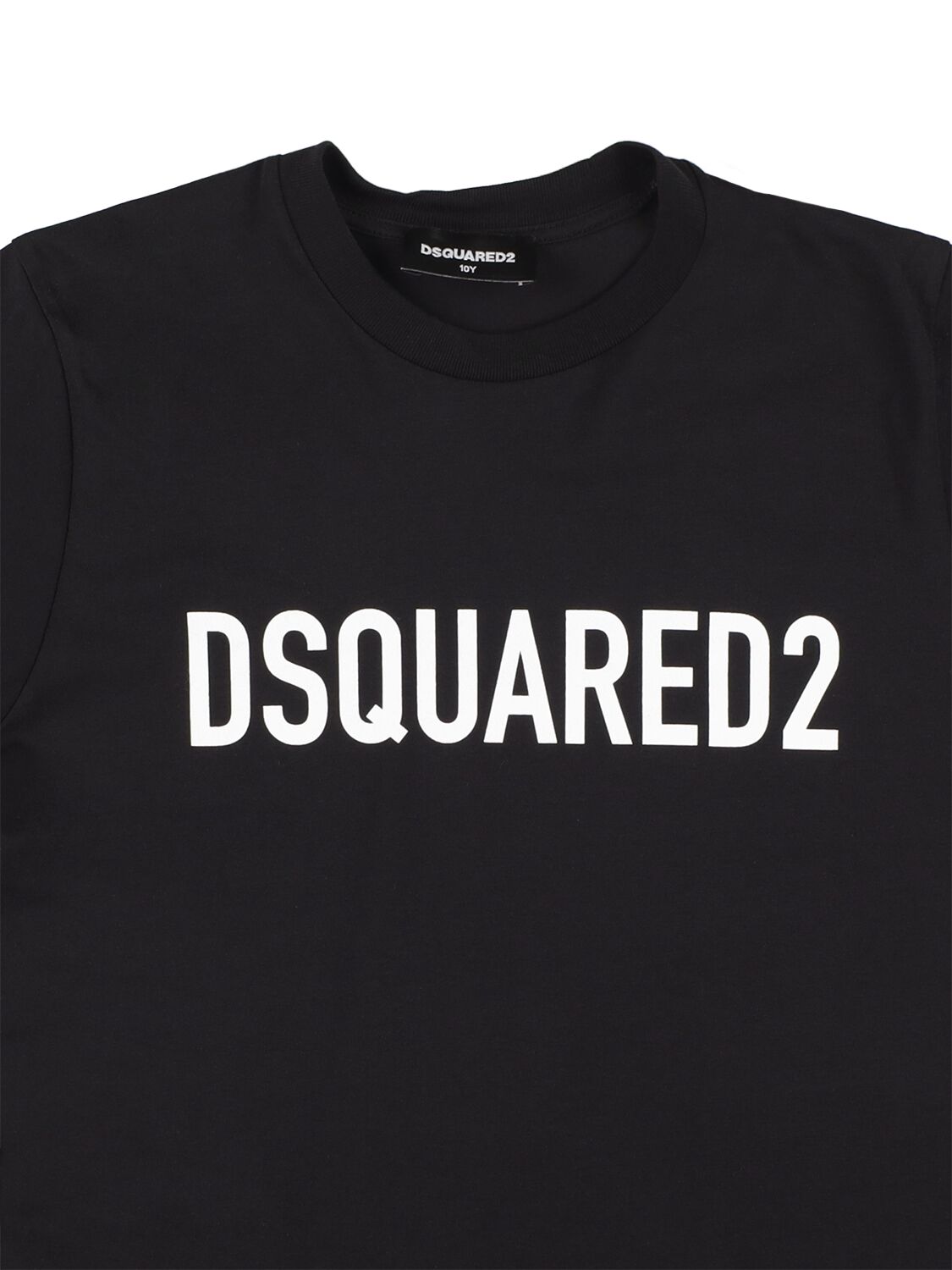 Shop Dsquared2 Cotton Jersey T-shirt W/ Logo In Black