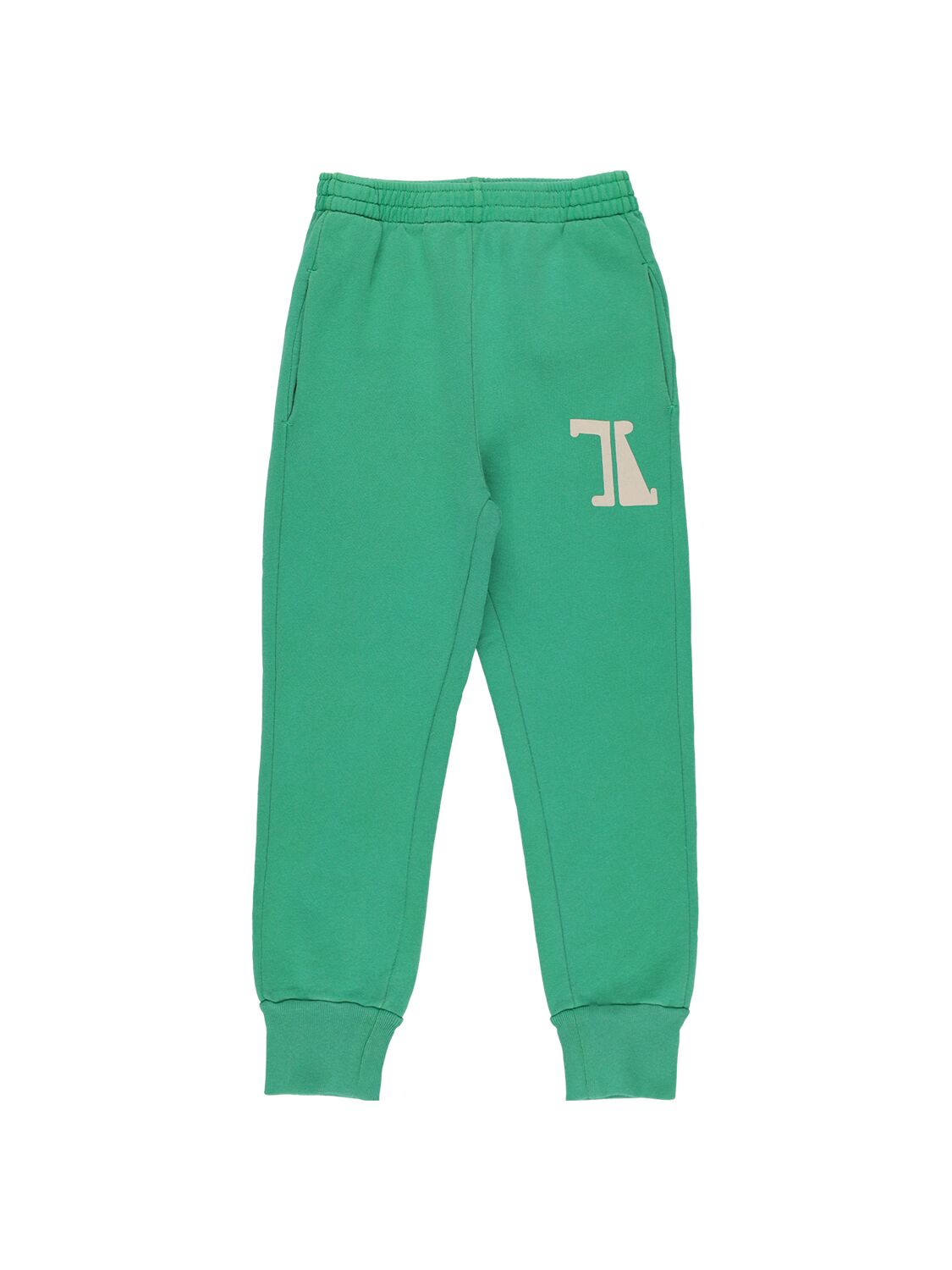 The Animals Observatory Logo Print Cotton Sweatpants In Green