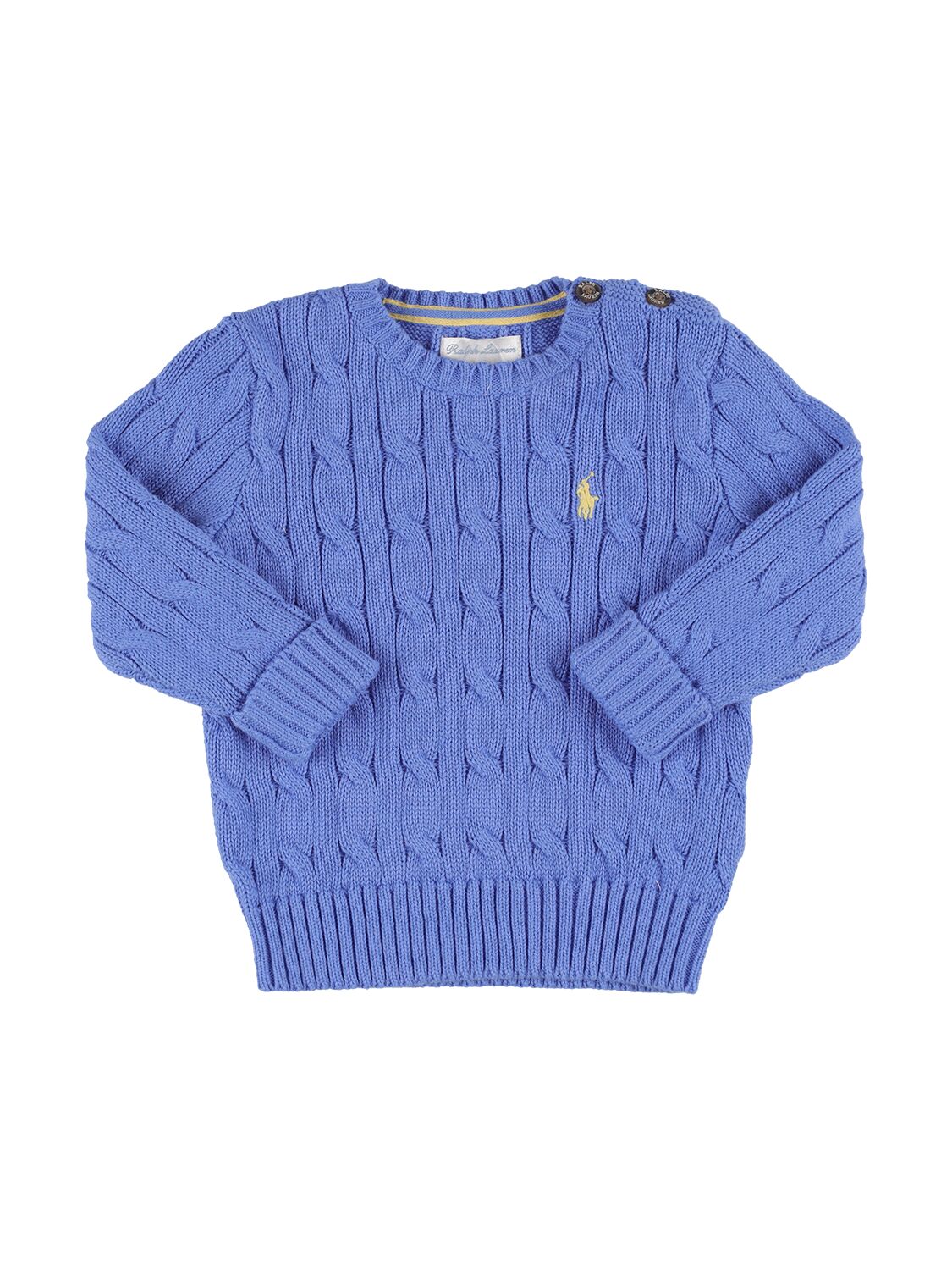 Ralph Lauren Babies' Logo Cotton Cable Knit Sweater
