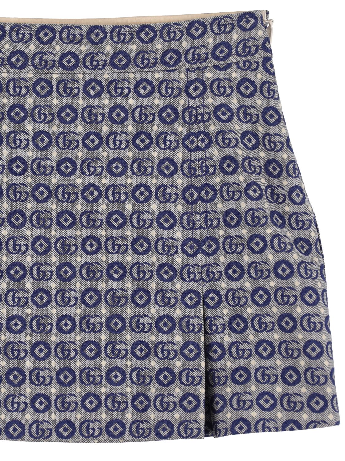 Shop Gucci Cotton Blend Skirt In Blue