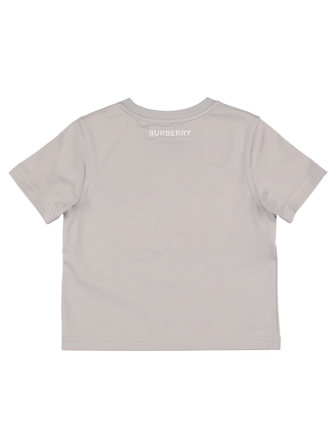 Shop Burberry Cotton Jersey T-shirt W/ Check Inserts In Grey