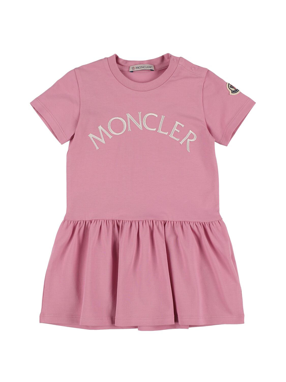 Moncler Kids' Cotton Jersey Dress In Fuchsia