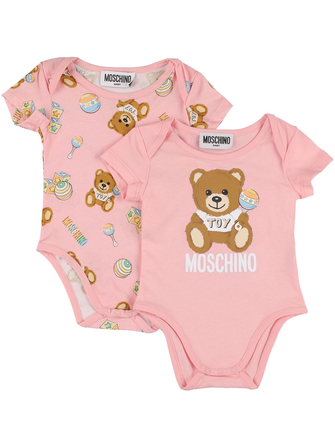 MOSCHINO SET OF 2 PRINTED COTTON BODYSUITS