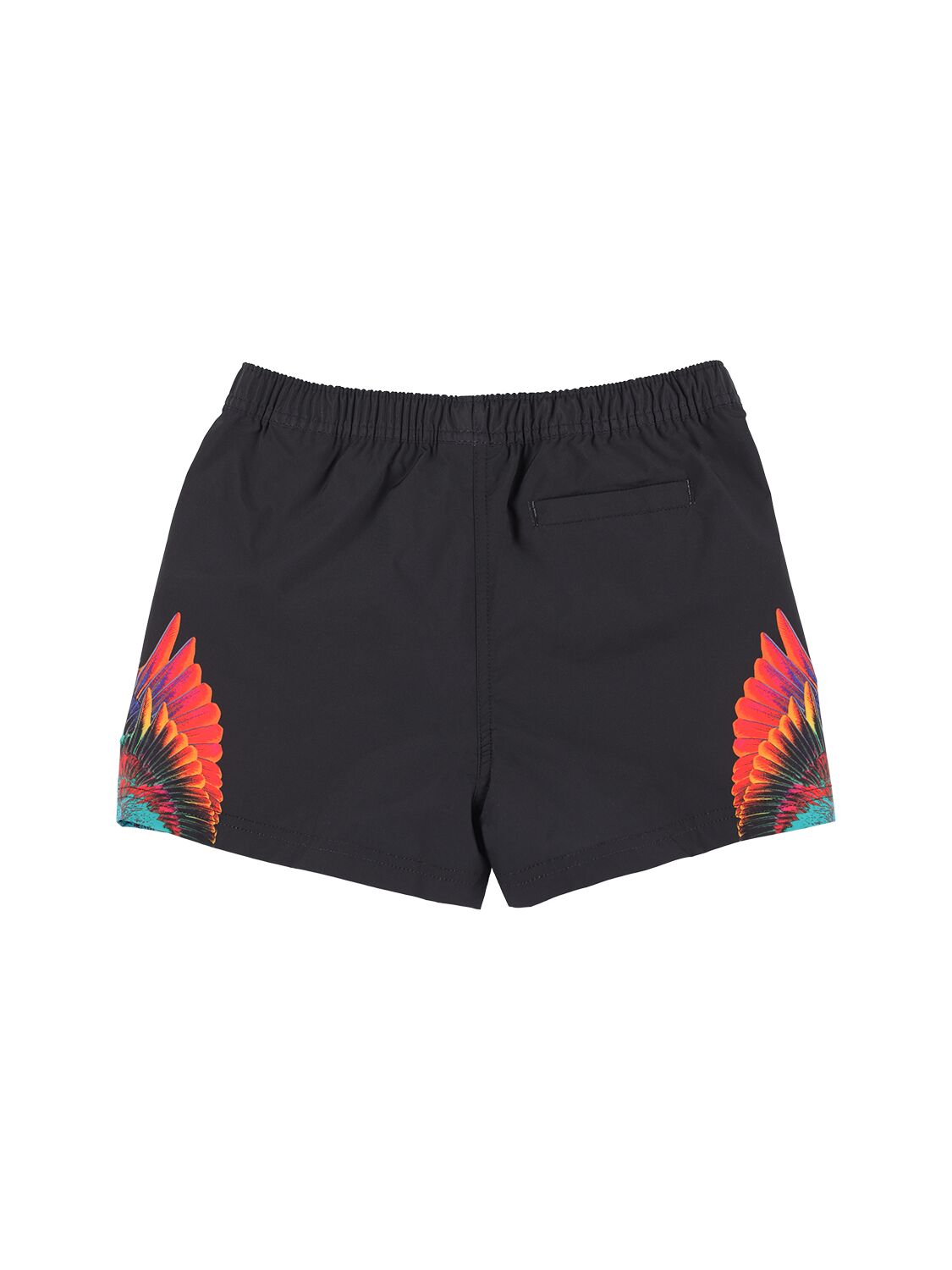Marcelo Burlon County Of Milan Wings Printed Nylon Swim Shorts In Black