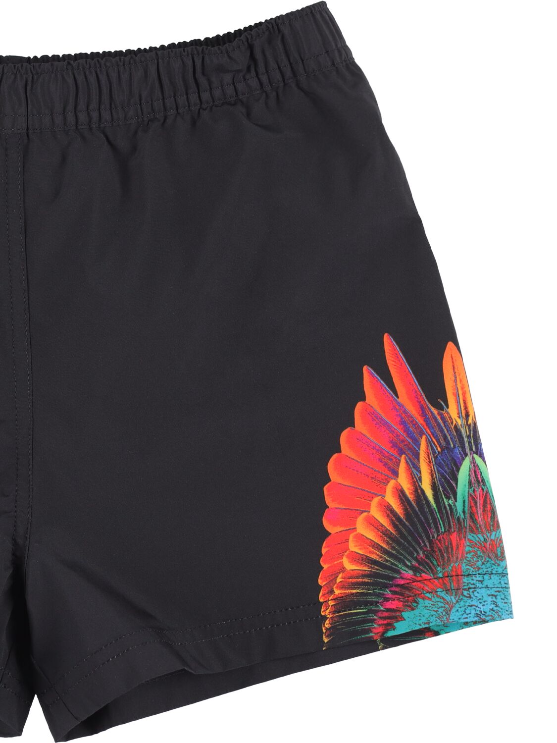 Marcelo Burlon County Of Milan Wings Printed Nylon Swim Shorts In Black