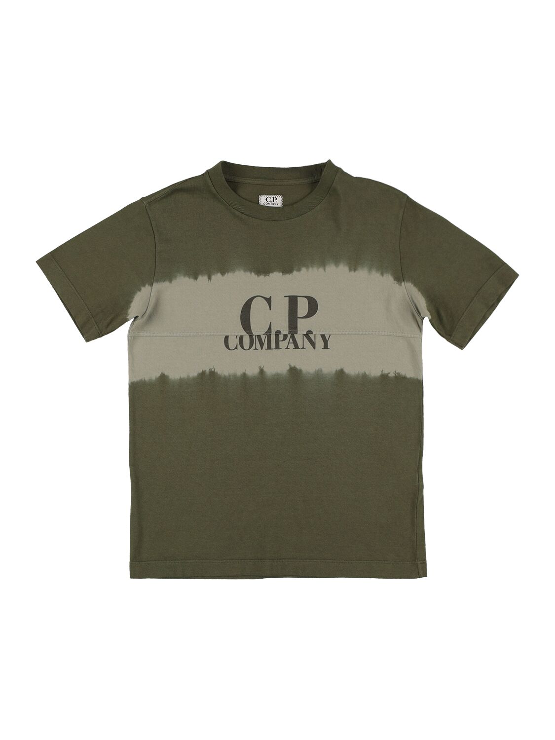 C.p. Company Kids' Logo Print Cotton Jersey T-shirt In Military Green