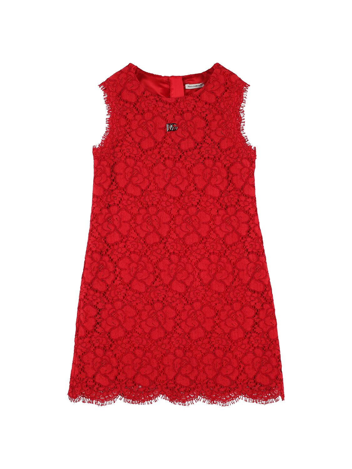 Image of Lace Cotton Blend Dress W/logo