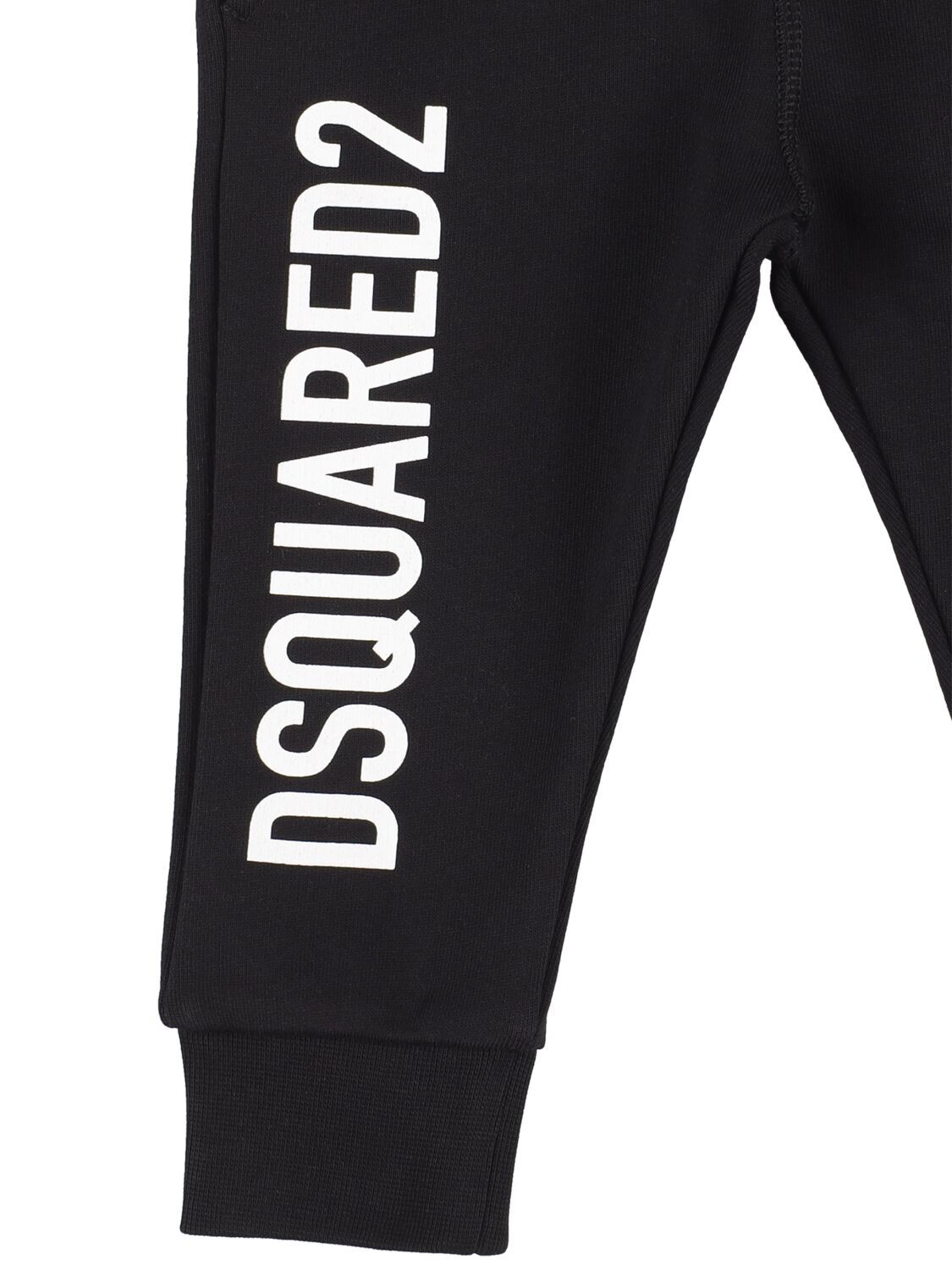 Shop Dsquared2 Logo Print Cotton Sweatpants In Black