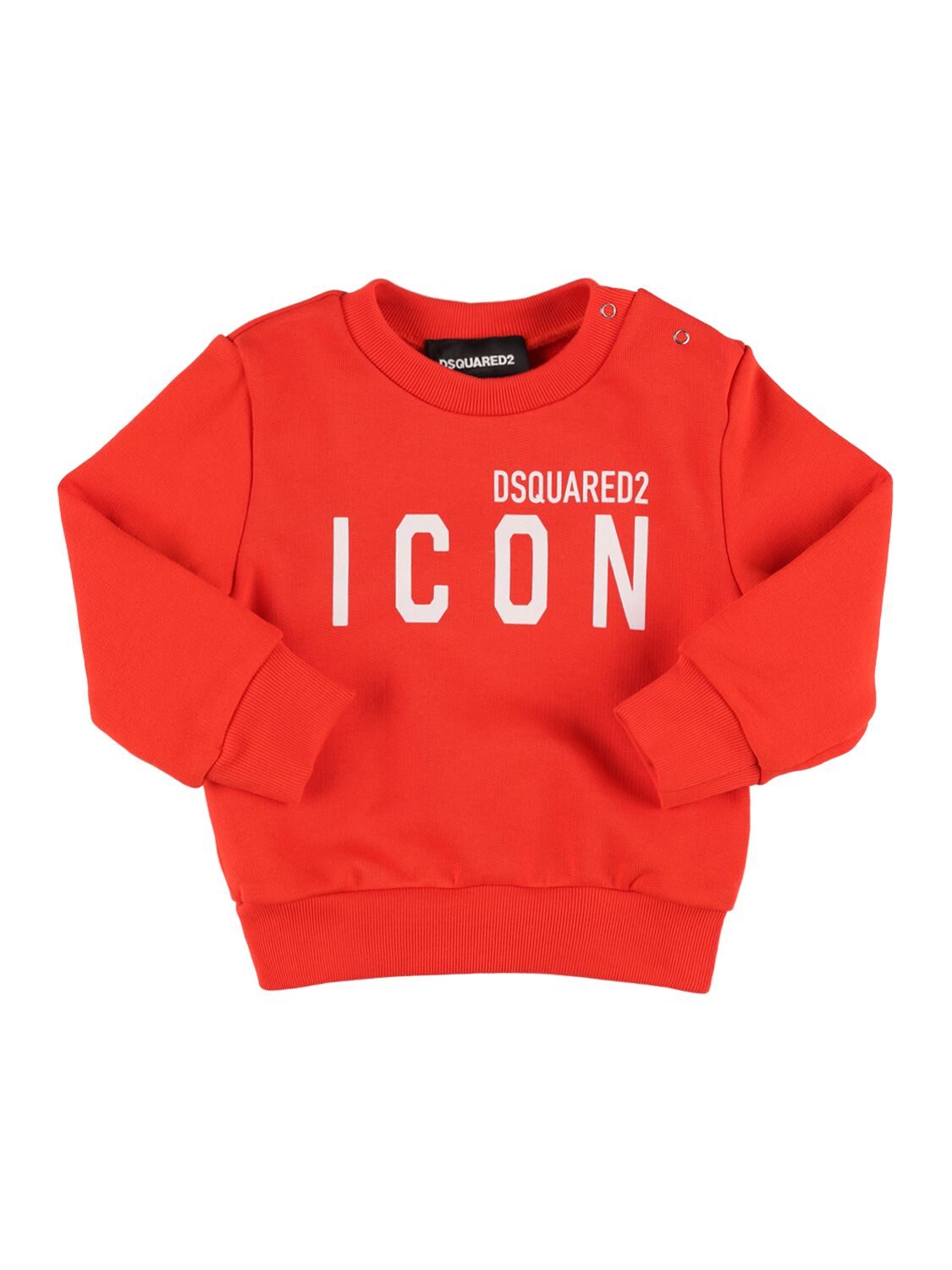 Dsquared2 Kids' Logo Print Cotton Sweatshirt In Red