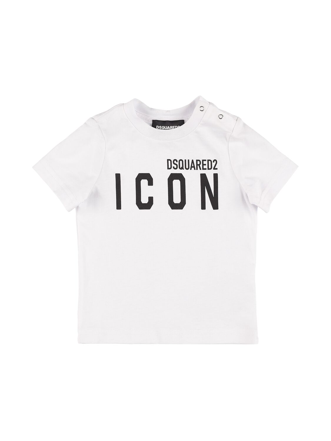 Dsquared2 Kids' Logo Print Cotton Jersey T-shirt In White