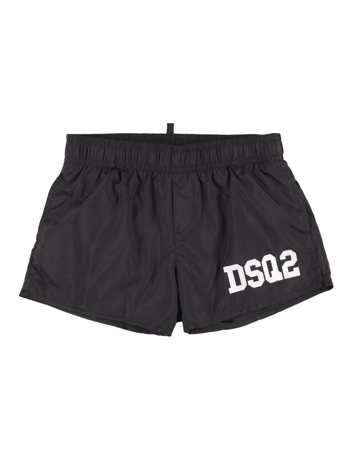 Dsquared2 Kids' Logo Print Nylon Swim Shorts In Black