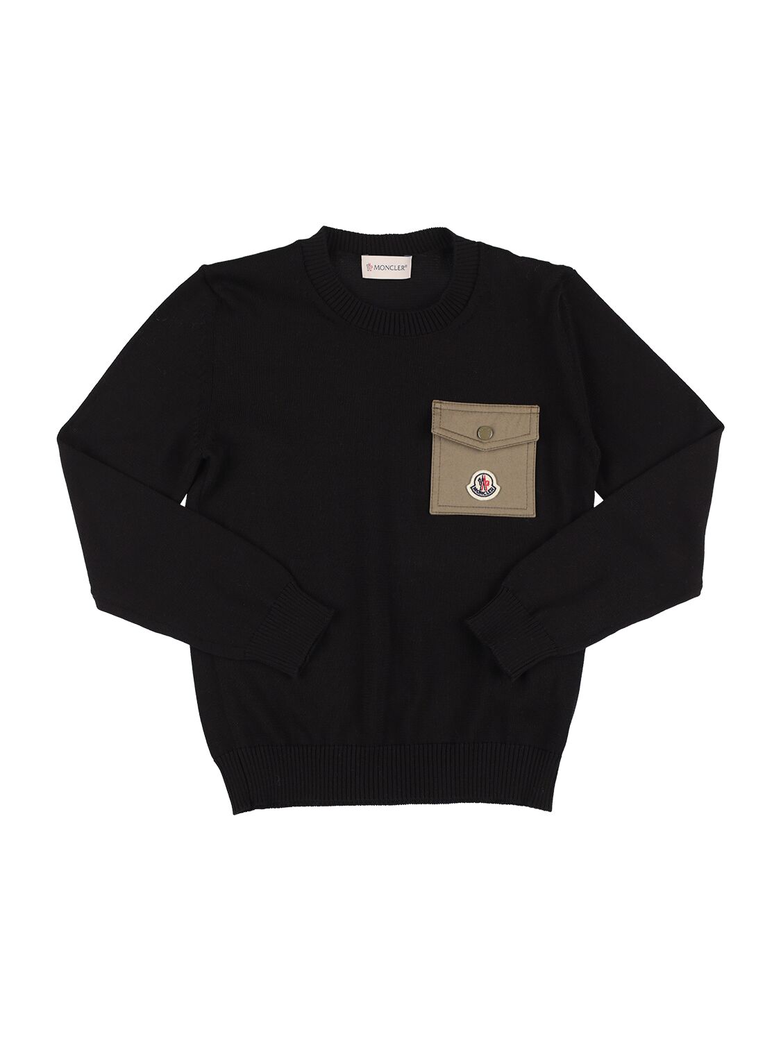 Logo Cotton Tricot Knit Sweater W/pocket – KIDS-BOYS > CLOTHING > KNITWEAR