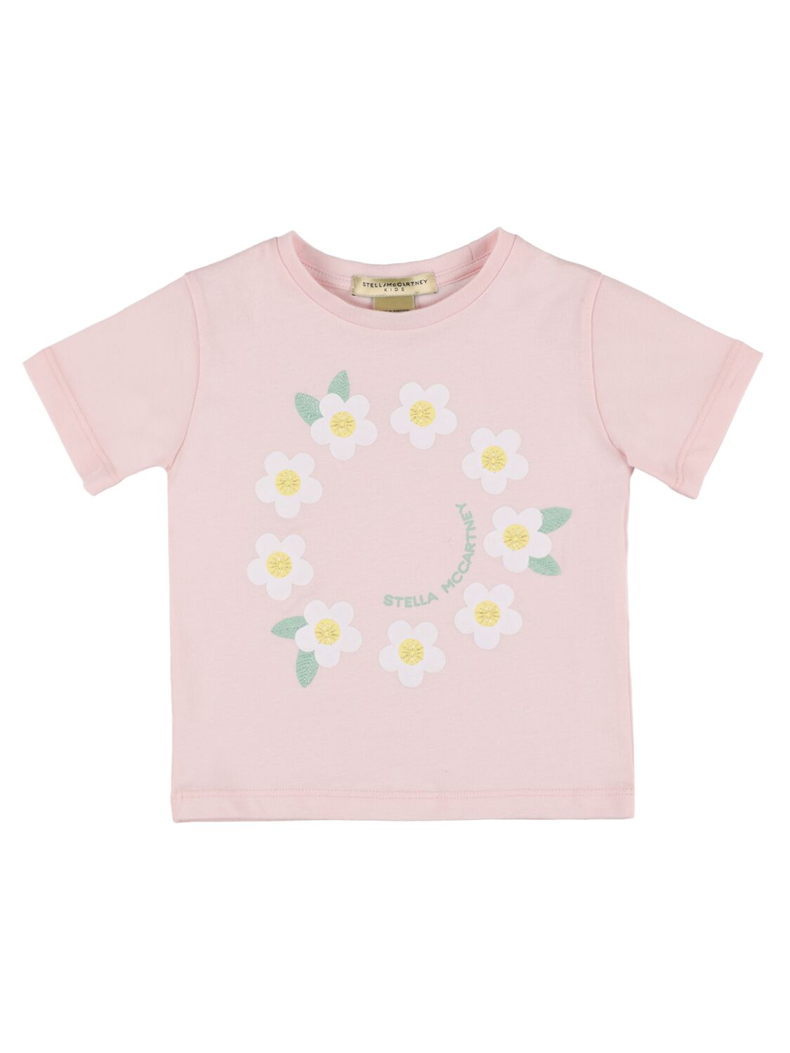 Flowers Print Organic Jersey T-shirt – KIDS-GIRLS > CLOTHING > T-SHIRTS & TANKS