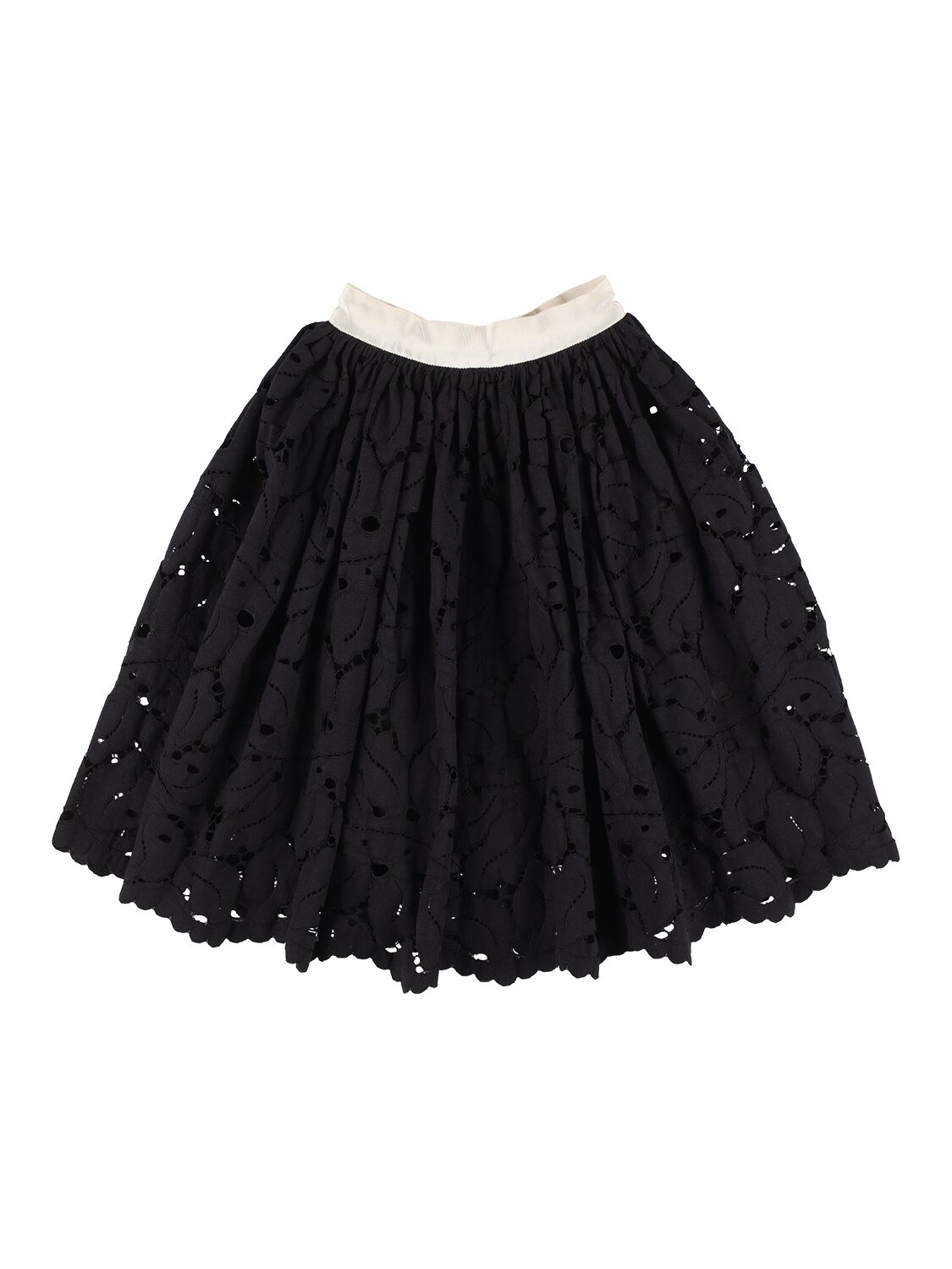Unlabel Kids' Embroidered Lace Long Skirt In Black