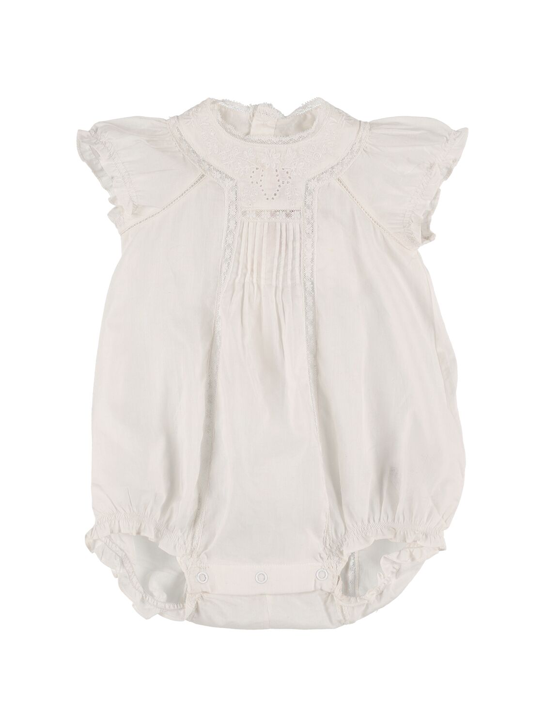 Cotton Bodysuit W/ Embroidery – KIDS-GIRLS > CLOTHING > BODYSUITS