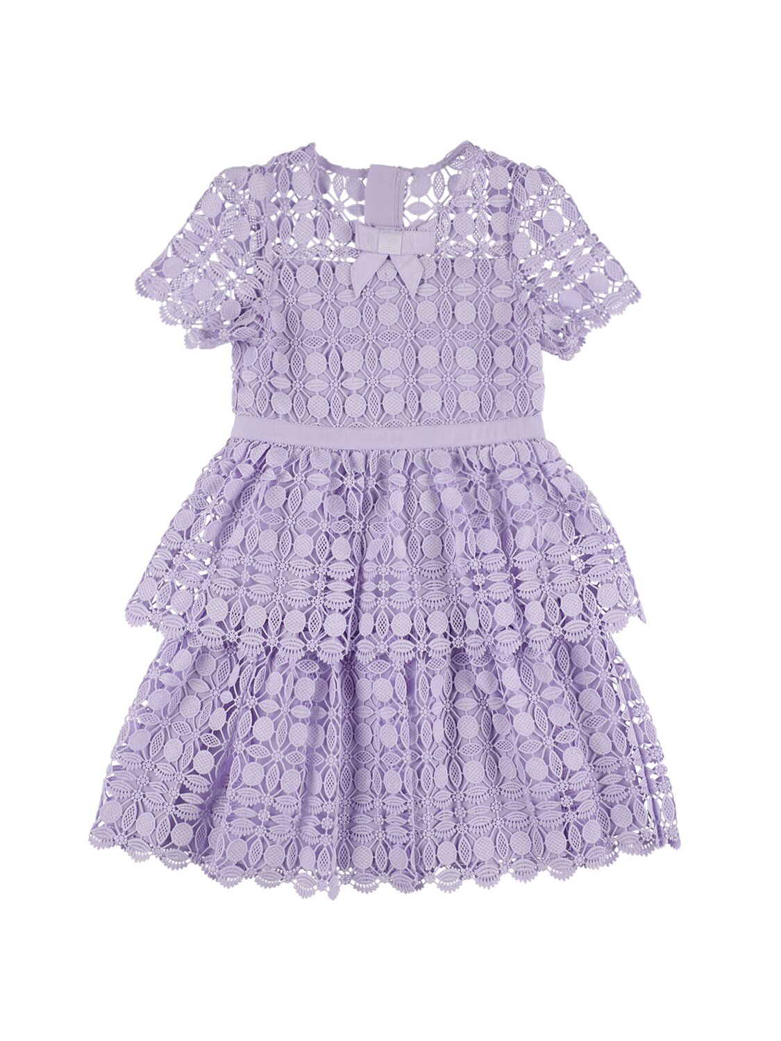 SELF-PORTRAIT TIERED PETAL LACE PARTY DRESS