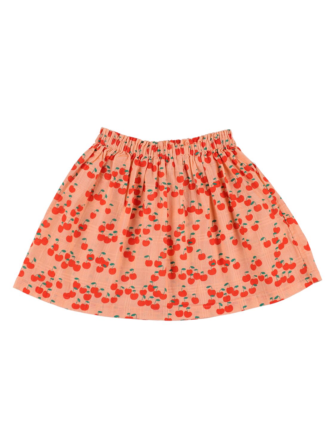 Tiny Cottons Kids' Cherries Print Cotton Skirt In Pink,red