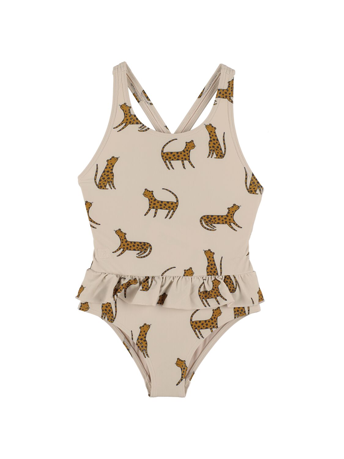 Liewood Kids' Print Recycled Nylon One Piece Swimsuit In Off White