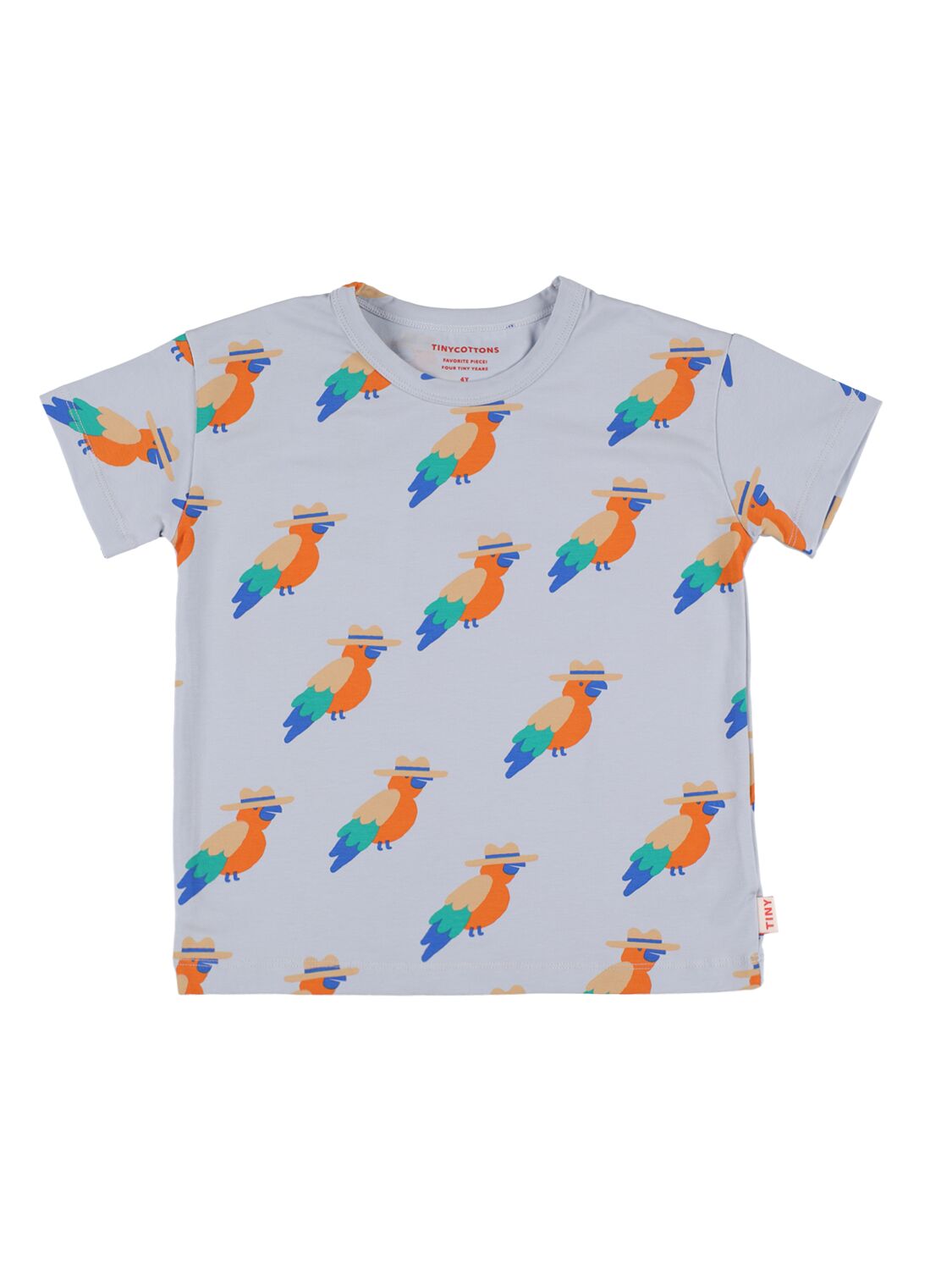 t-shirt en coton pima imprimé perroquet