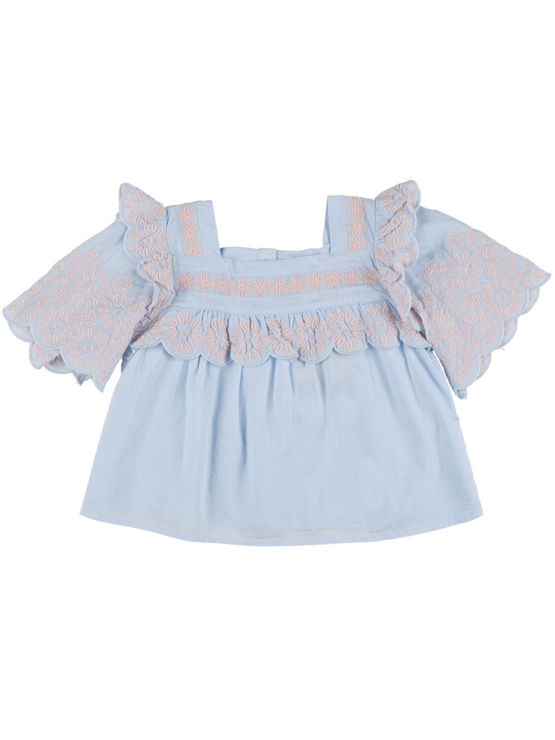 Embroidered Organic Cotton Voile Top – KIDS-GIRLS > CLOTHING > TOPS